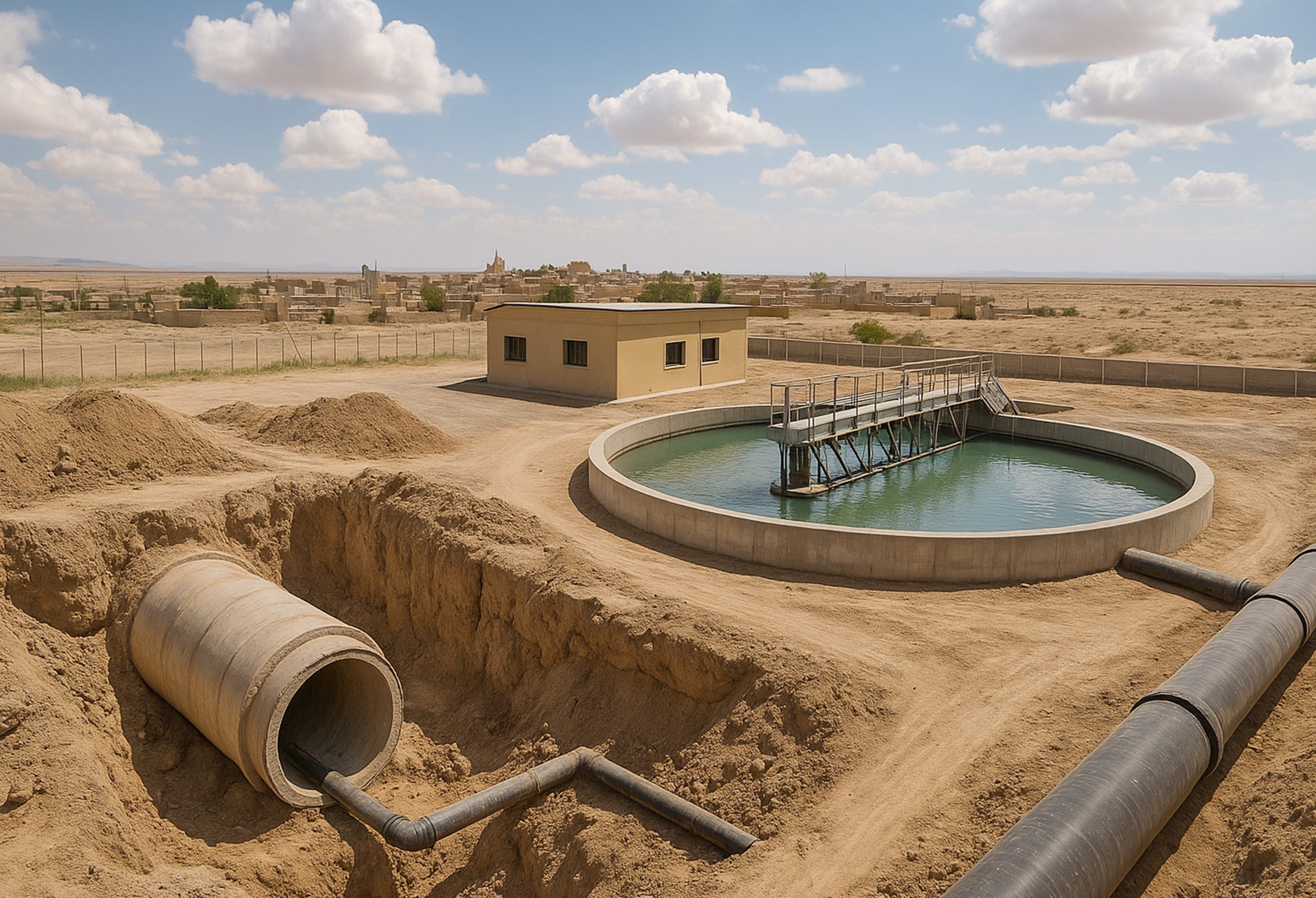 احداث و بهره برداری تاسیسات فاضلاب شهر ورزنه در ازای واگذاري بخشی از پساب حاصله (به روش بیع متقابل)